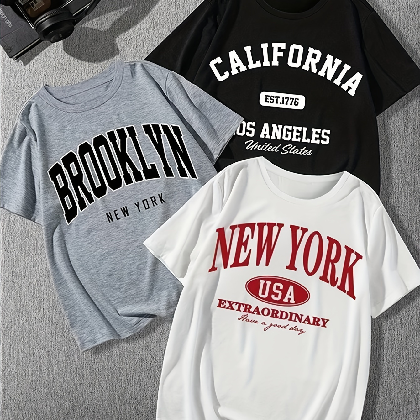 

3- Polyester T-shirts For Women , , Graphic -