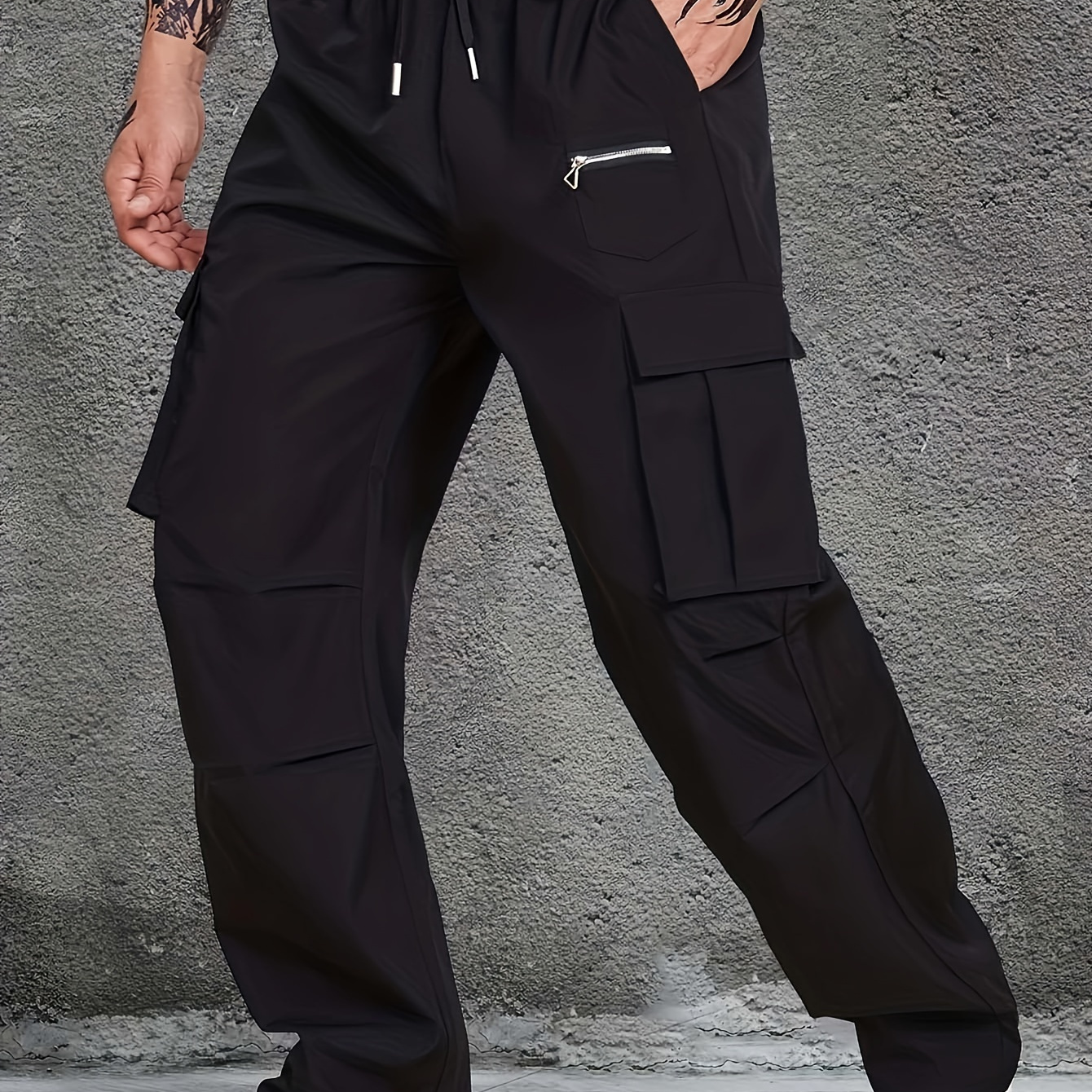 

Pantalon Décontracté Grandes Poches - , Détail de Fermeture Éclair &