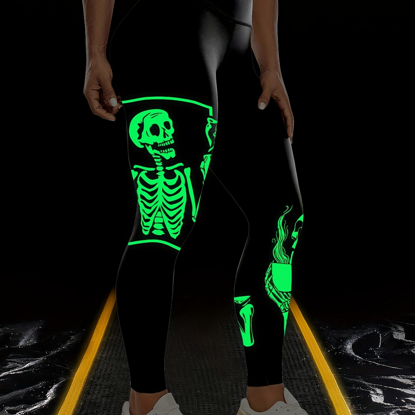 Leggings Halloween Femme – Imprimé Citrouille, Taille Haute, Confort Yoga – Pour Fête, Sport Ou Déguisement