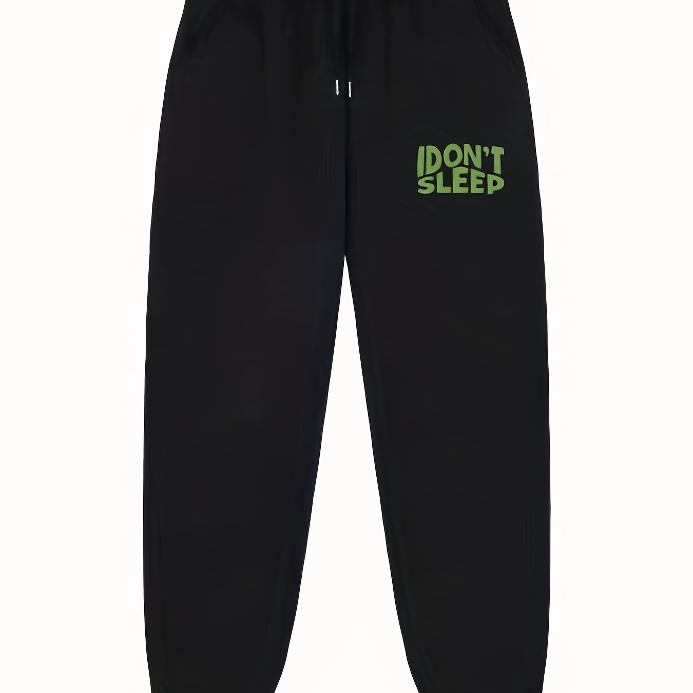 

Men's "i Don't Sleep" Graphic Print Fleece Sweatpants Long Joggers Sports Casual Pants Oversized Trousers, Spring/autumn Pants, Men's Clothing, Plus Size