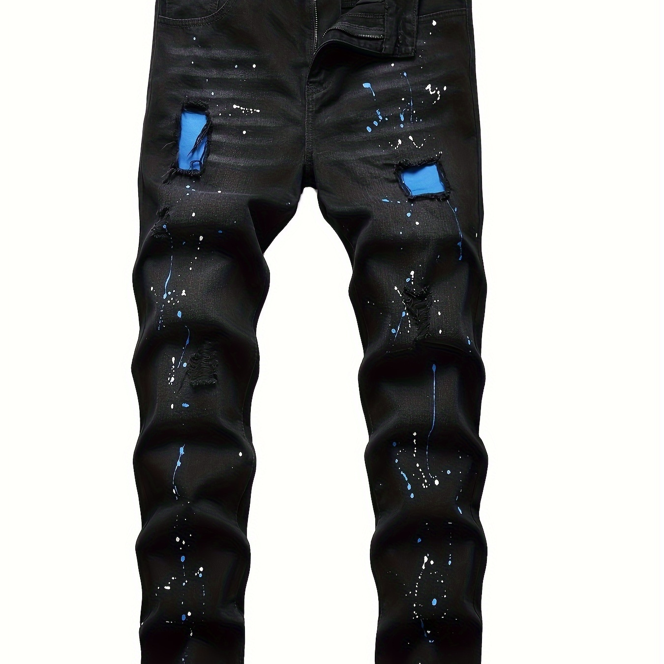 

Boy's Skinny Fit Ripped Destroyed Distressed Stretch Slim Jeans Pants