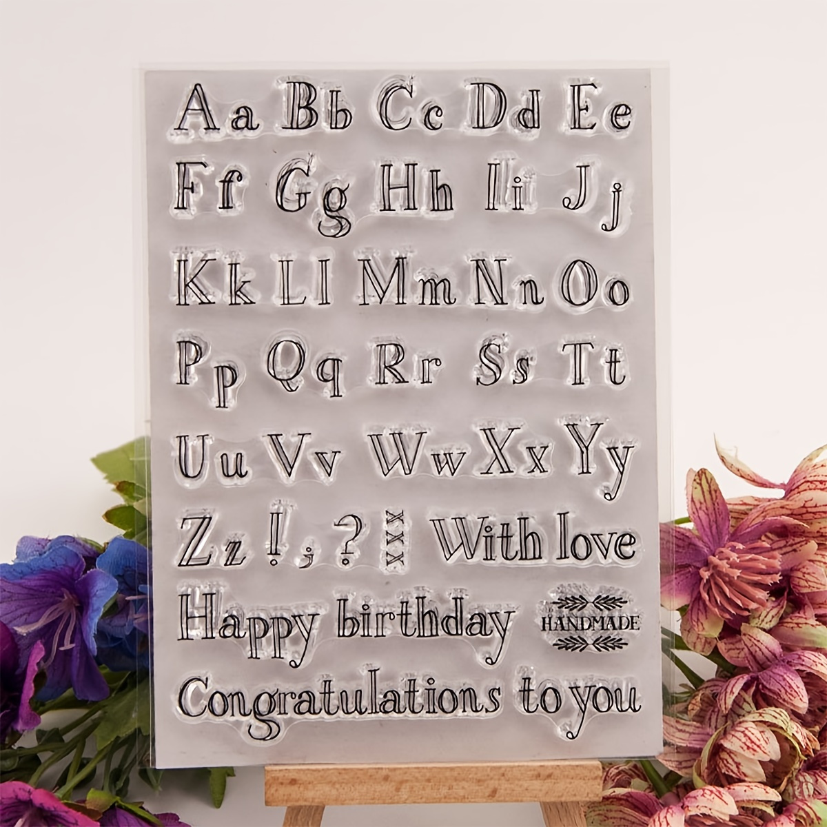 Capital 26 Alphabet Clear Stamps Silicone Stamp Cards with Sentiments, 26 Alphabet Letters Transparent Seal Stamps for Holiday Card Making