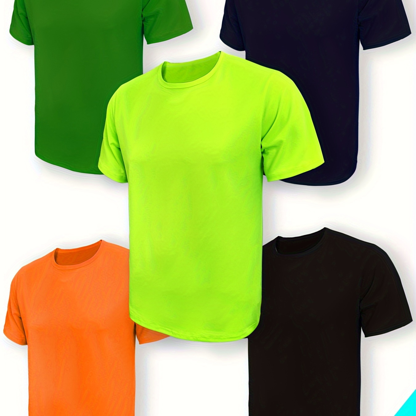

Men's Solid Color Crew Neck And Short Sleeve T-shirt, Quick Dry And Casual Tops For Summer Sports And Outdoors Wear