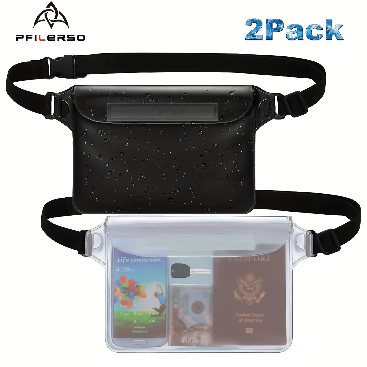 Stay Dry & Comfortable: Waterproof Pouch Bag With Adjustable Waist Strap  For Swimming, Diving, Boating, Fishing & Beach! - Temu