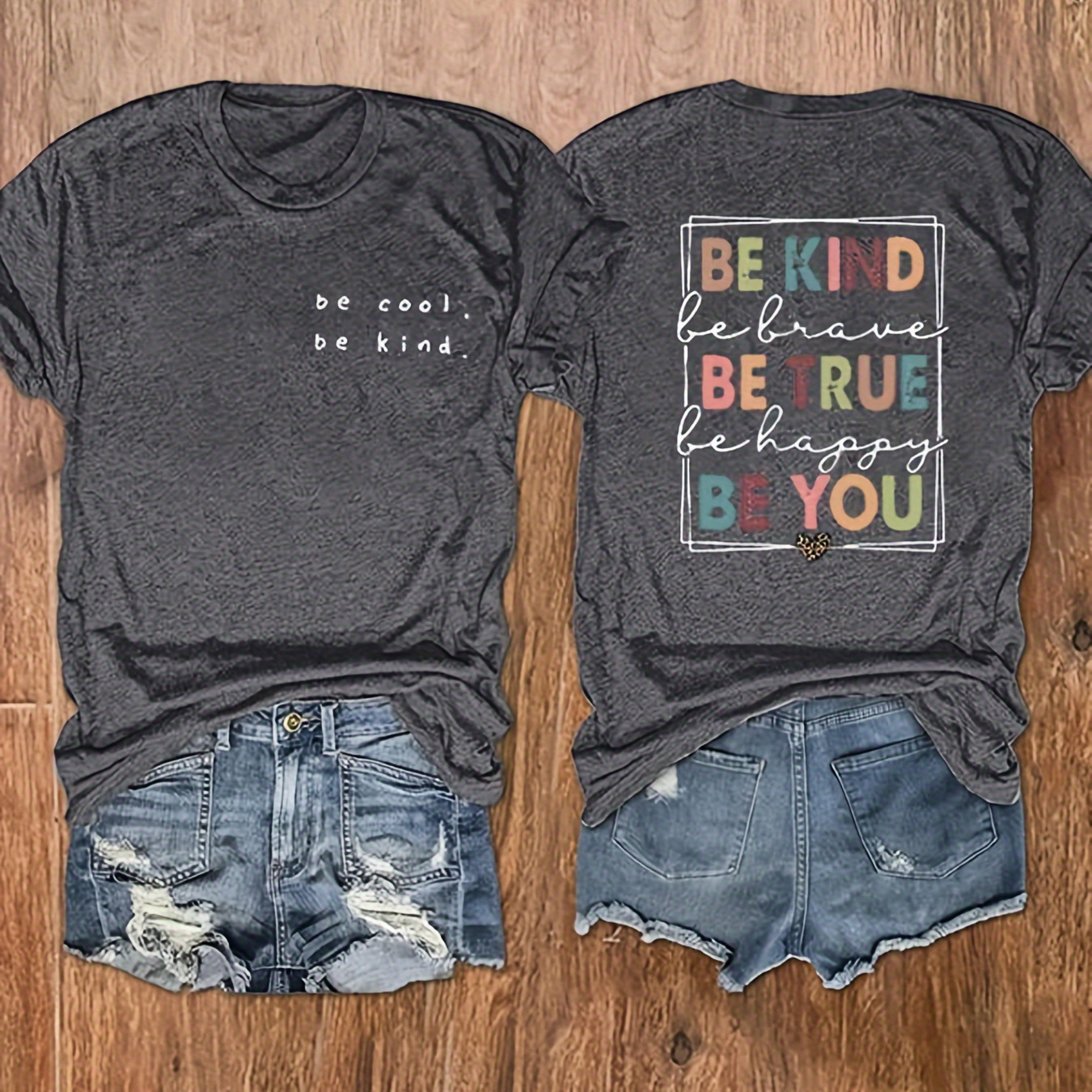 

Letter Print T-shirt, Casual Short Sleeve Crew Neck Top For Spring & Summer, Women's Clothing