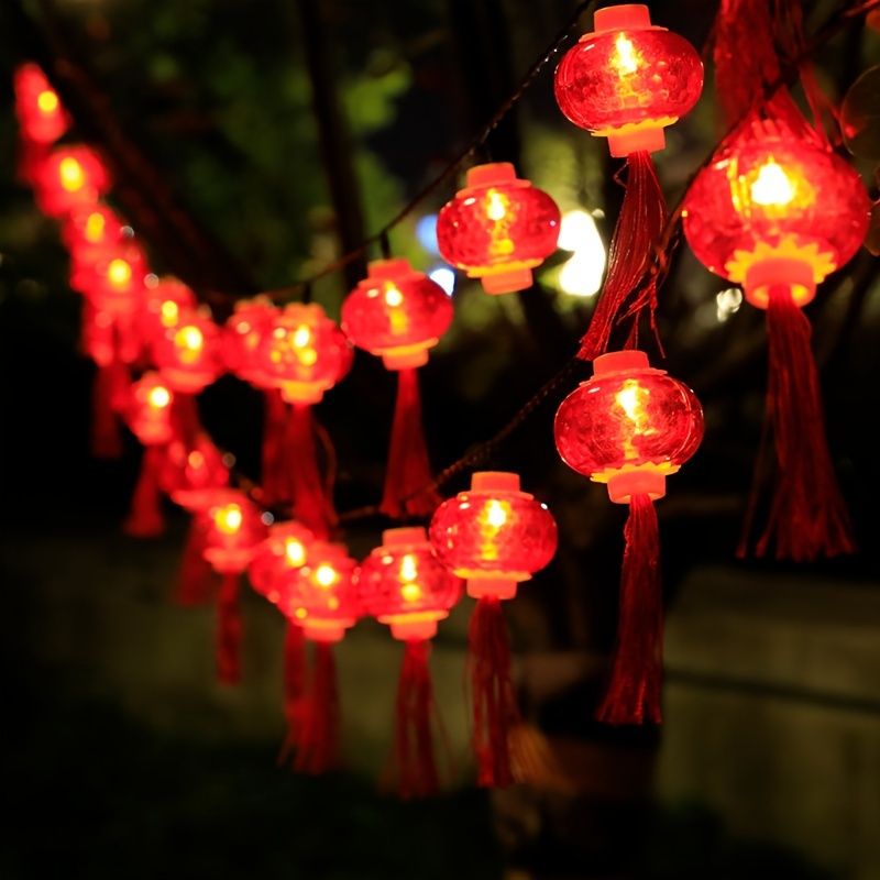 1 Pièce Guirlande Lumineuse De Lanterne Rouge À Led Pour Le Nouvel An  Lunaire, Le Festival Des Lanternes, Le Jour De L'an, Convient Pour Décorer  Les Centres Commerciaux, Le Salon, Le Balcon