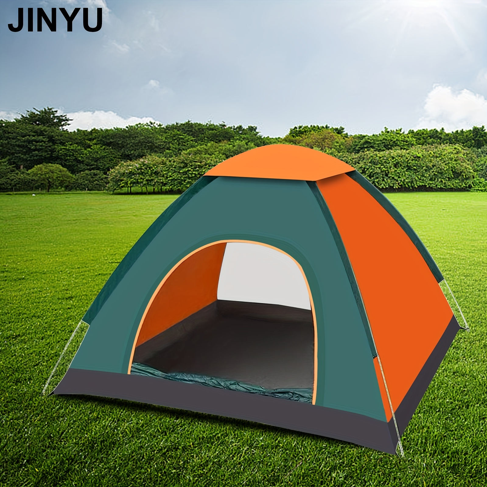JINYU  インスタントポップアップテント、ファミリーキャンプテント、2人用ポータブルテント、自動防水防風テント、キャンプ、ハイキング、登山、キャンプアクセサリー用