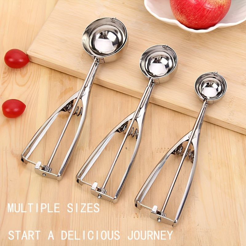 

1pc, Multipurpose Stainless Steel Ice Cream And Fruit Scoop - Perfect For Scooping, Digging, And Serving