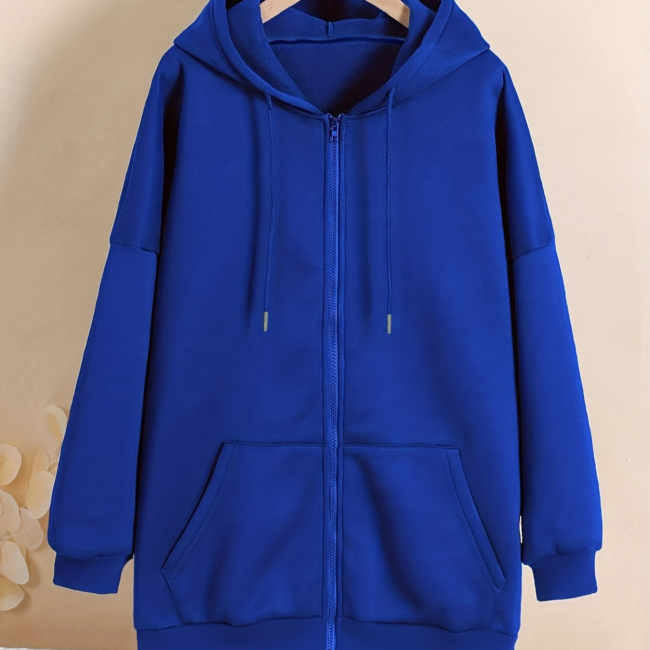 

Large Size Women' Color Hoodie Jacket With Pocket And Zipper