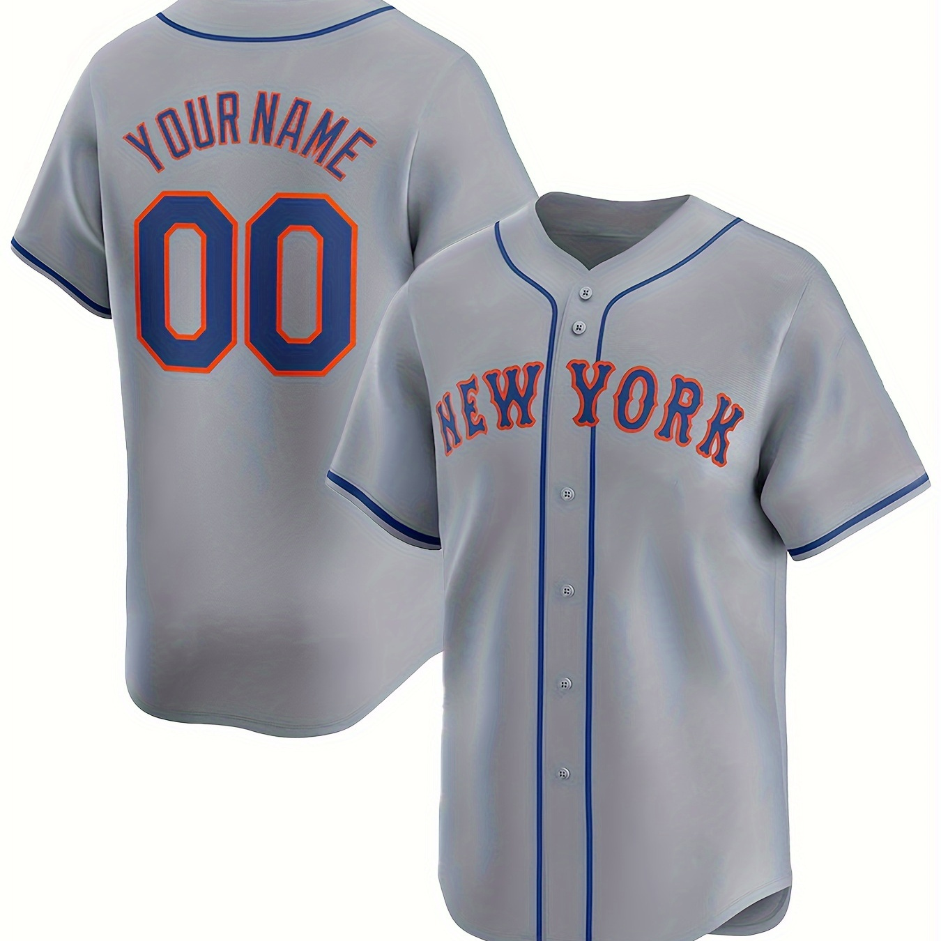 

Men's Baseball Jersey With Customized Name And Number Embroidery, Comfy Top For Summer Sport