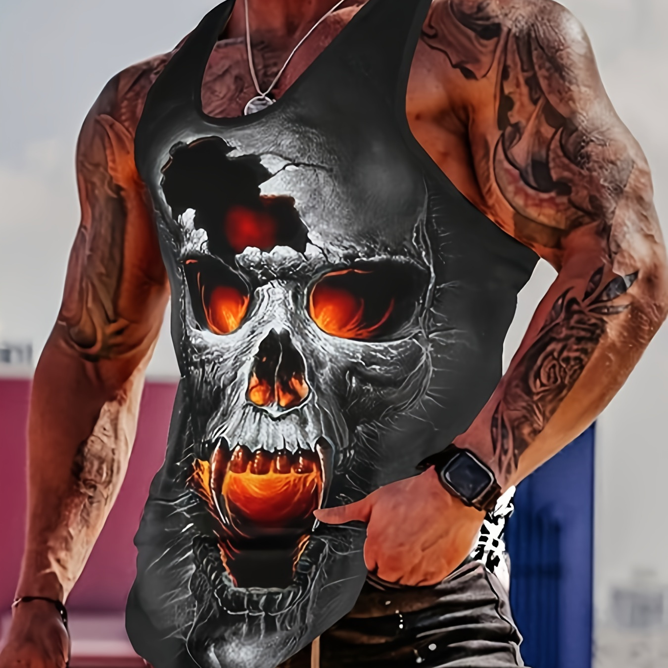 

Men's Trendy Casual Crew Neck Graphic T-shirt With Exquisite Prints For Summer Daily Wear