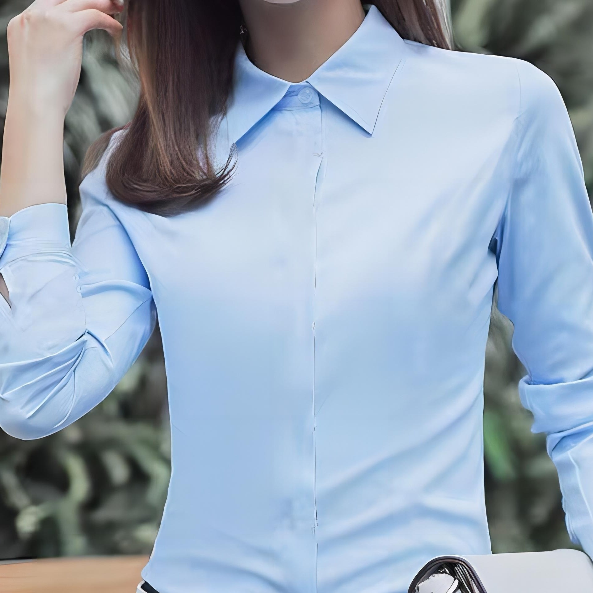 

Chemise Boutonnée Sur Le Devant de Couleur Unie, Chemisier À Manches À Pour Et , Vêtements Pour Femmes