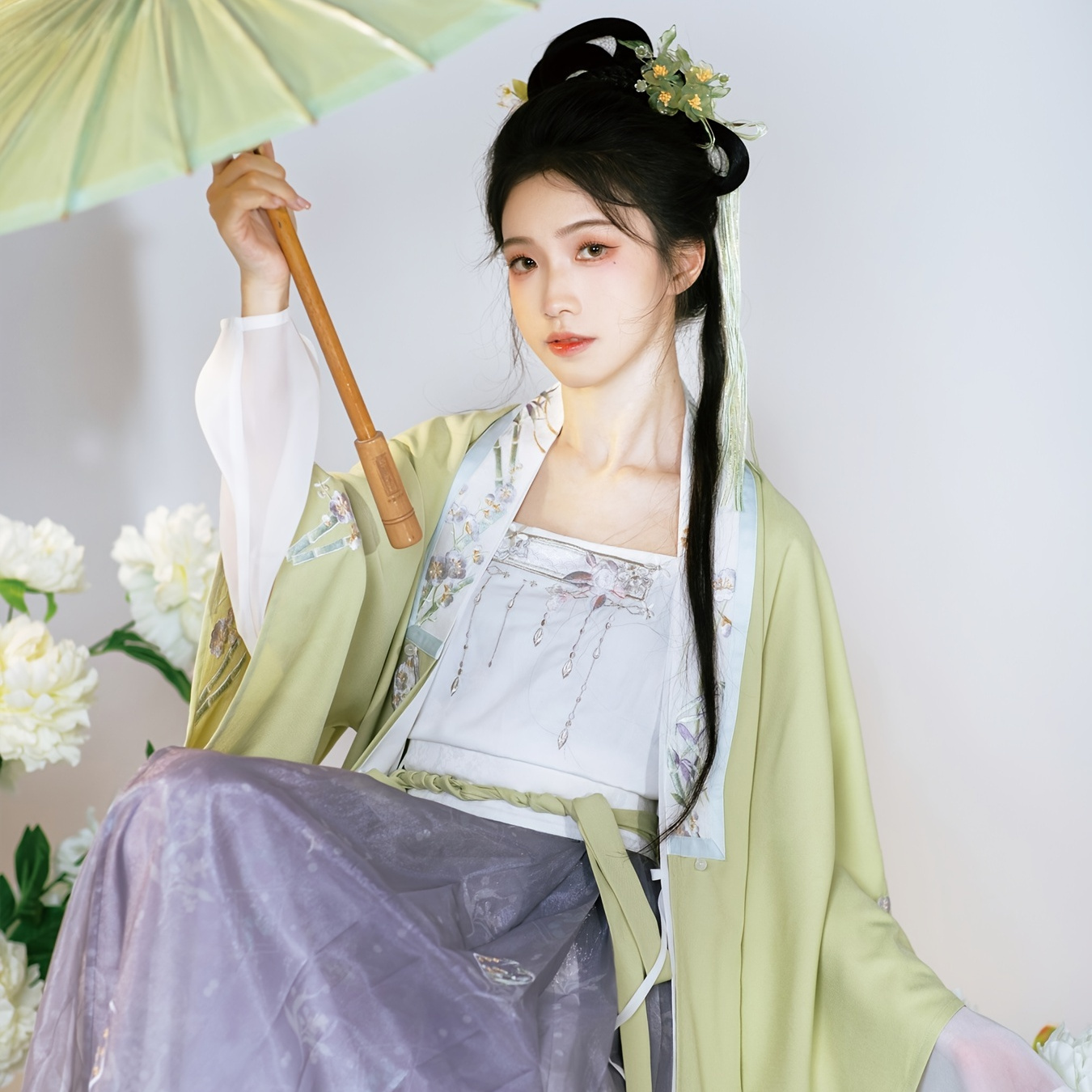 Chinese Cosplay Hanfu, Duijin Top & Mamianqun Skirt Set, Ancient ...