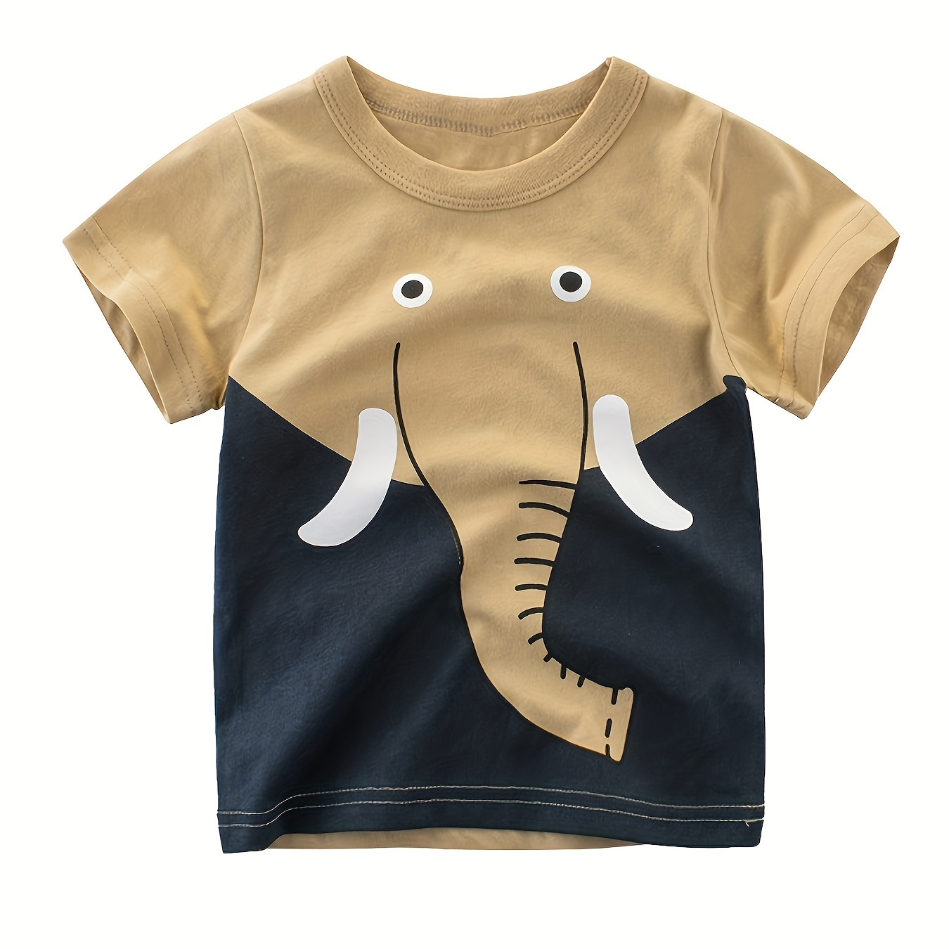 

Boys Cartoon Elephant Cotton T-shirt Tee Top Short Sleeves Crew Neck Summer Casual Kids Clothes