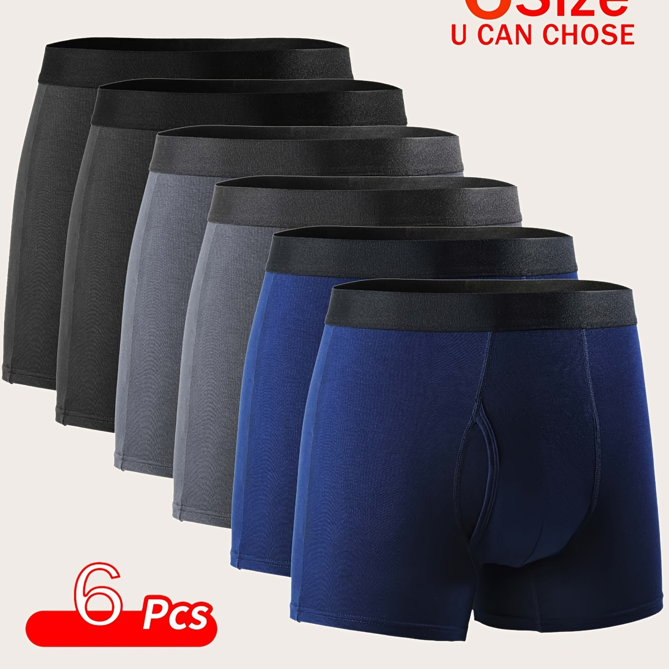 

6/7pcs Men's Antibacterial Underwear, Casual Boxer Briefs Shorts, Breathable Comfy Stretchy Boxer Trunks, Sports Shorts