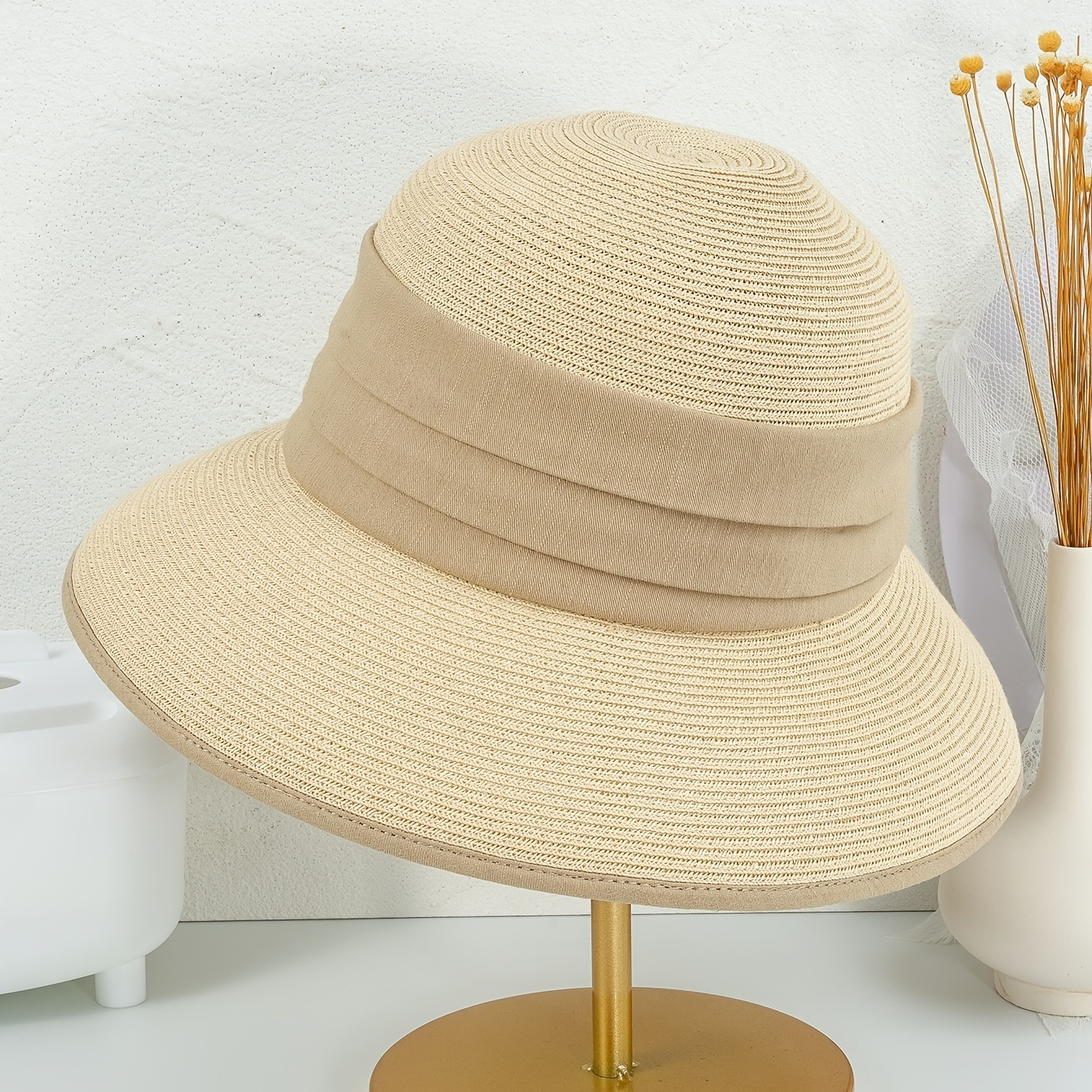 MJWDP Ladies Foldable Bucket Bow Summer Sun Hat Ladies Beach Hat Soft Hat  Sunshade Straw Hat Big Bow…See more MJWDP Ladies Foldable Bucket Bow Summer