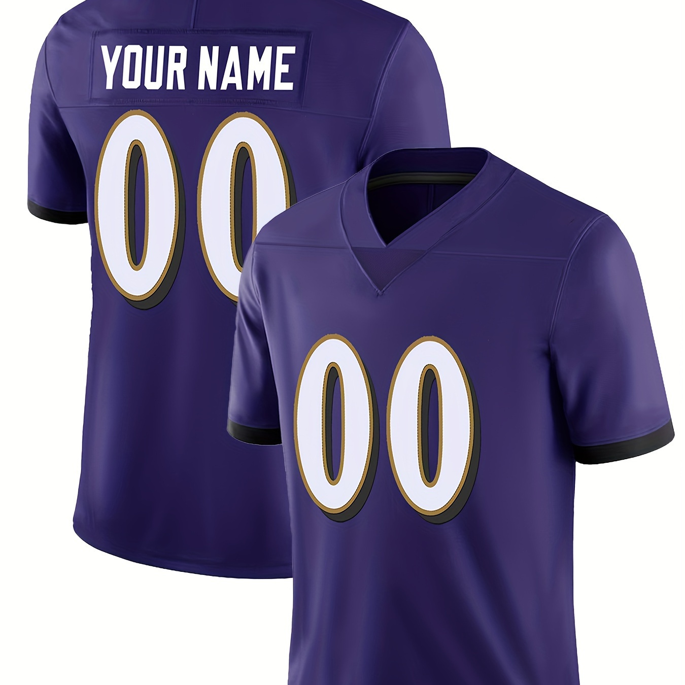 

Customizable Name And Number Men's American Football Jersey Embroidered Outdoor Sports Purple American Football Jersey