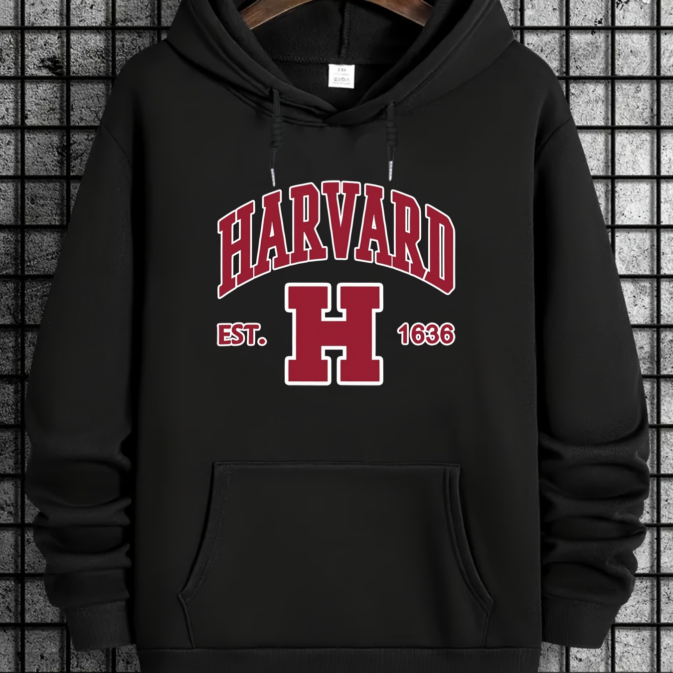 

Harvard Print Men's Sweatshirt Casual Creative Design With Stretch Fabric For Comfortable Spring Autumn Wear