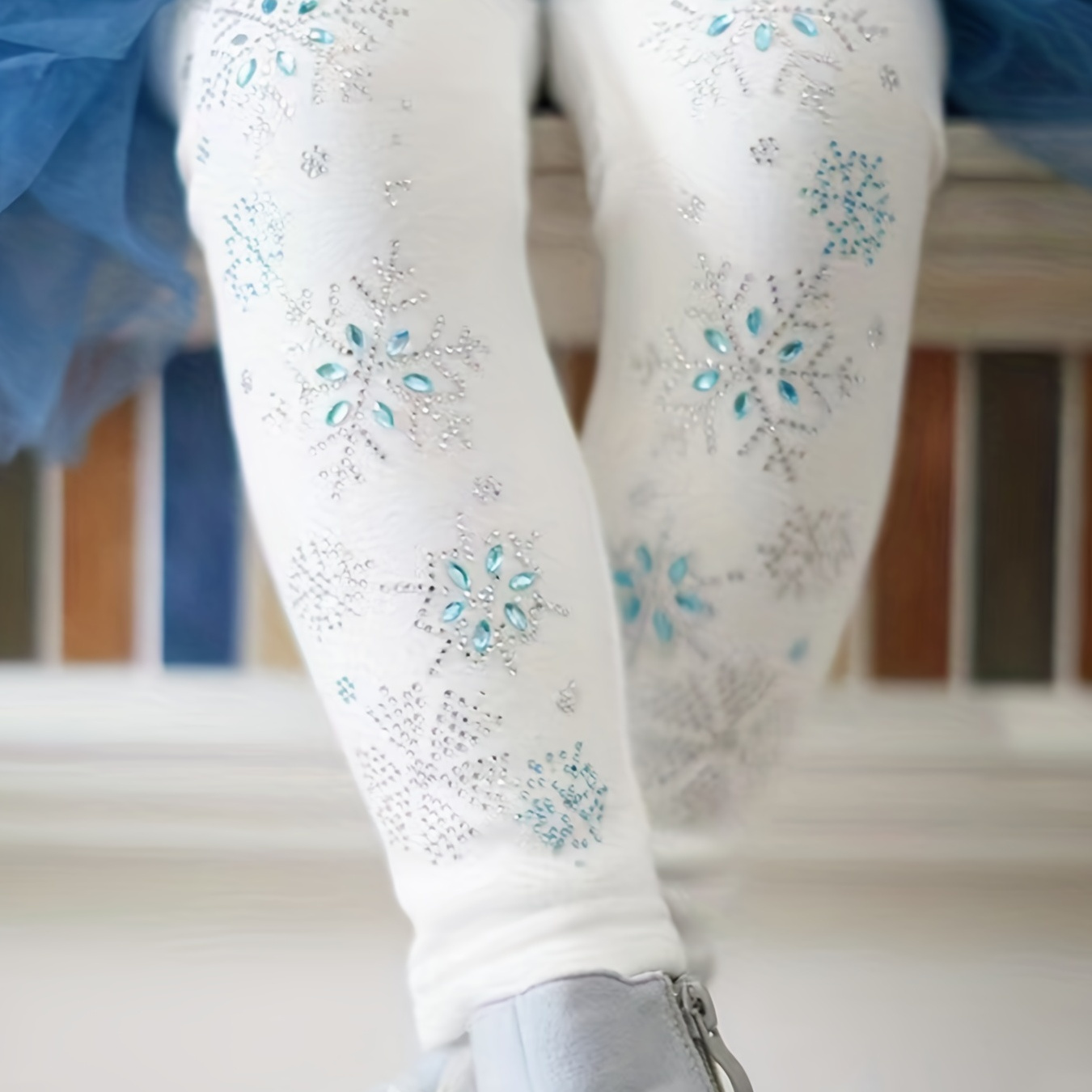 

Adorable Rhinestone Snow Appliques Girls' Leggings For Costume Party Casual Outwear