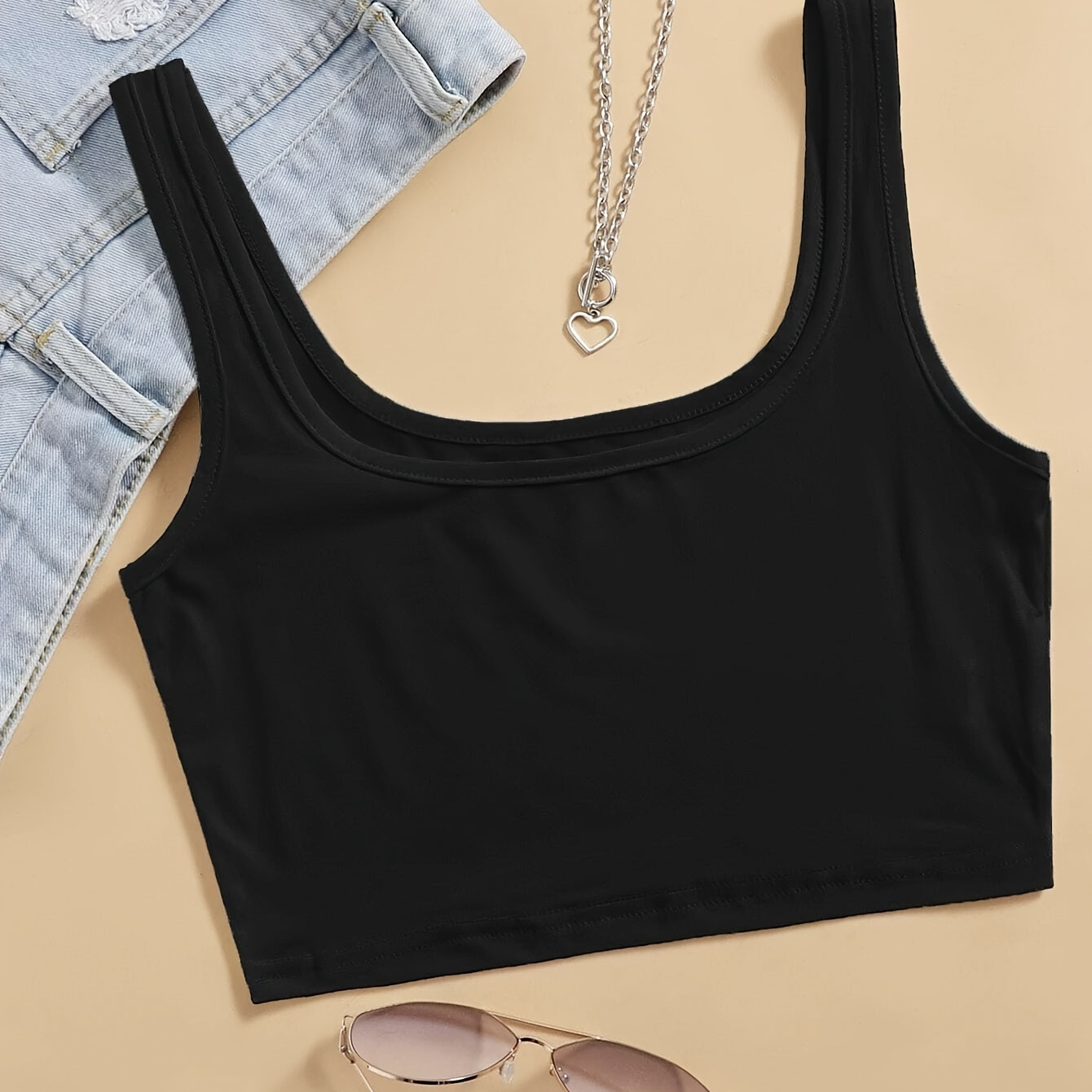 

Women's Casual Solid Top - Stretchy Polyester , Machine Washable, Round Neck Sleeveless Shirt For All