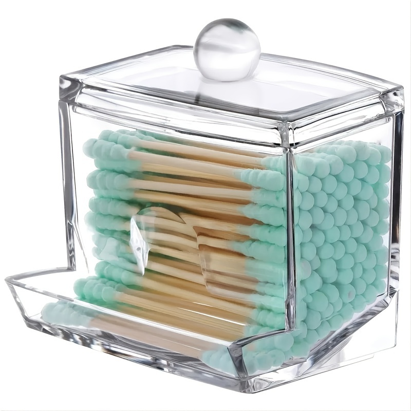 Cotton Swab Holder with Lid Portable Qtip Travel Case Cotton Jar Clear  Acrylic Storage Box Canister Container for Flossers Floss - AliExpress