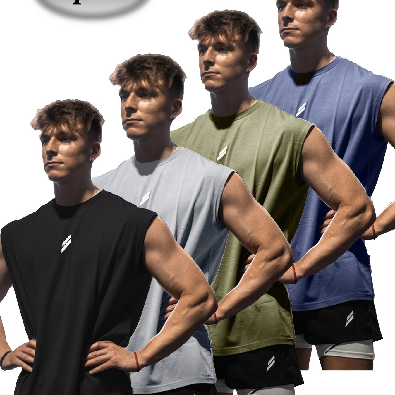 

4-piece Crazy 's Sweating Quick Drying Tank Top Breathable Basketball Fitness Men's Boxer Men's Slow Running Tank Top Men