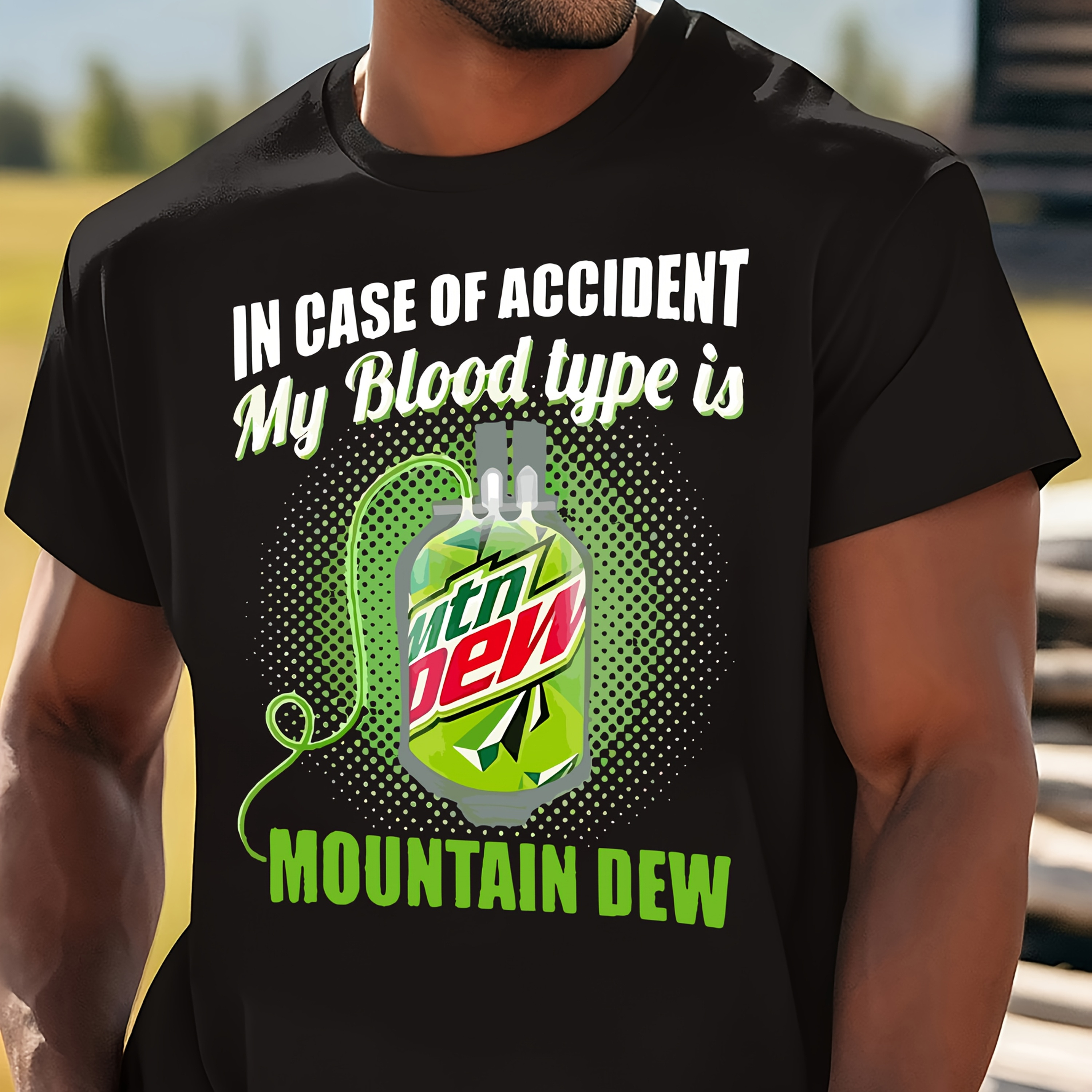 

1pc Dew Graphic Tee - 100% , , Fit, Printed Tee