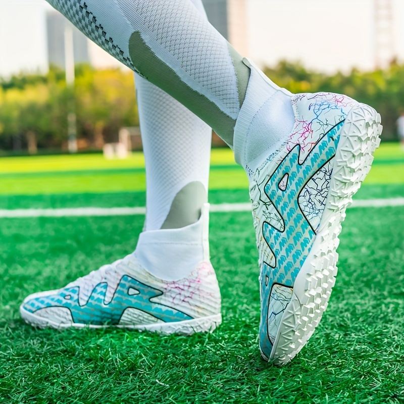 Mens Professional High Top Tf Cleats Turf Ground Breathable Lightweight