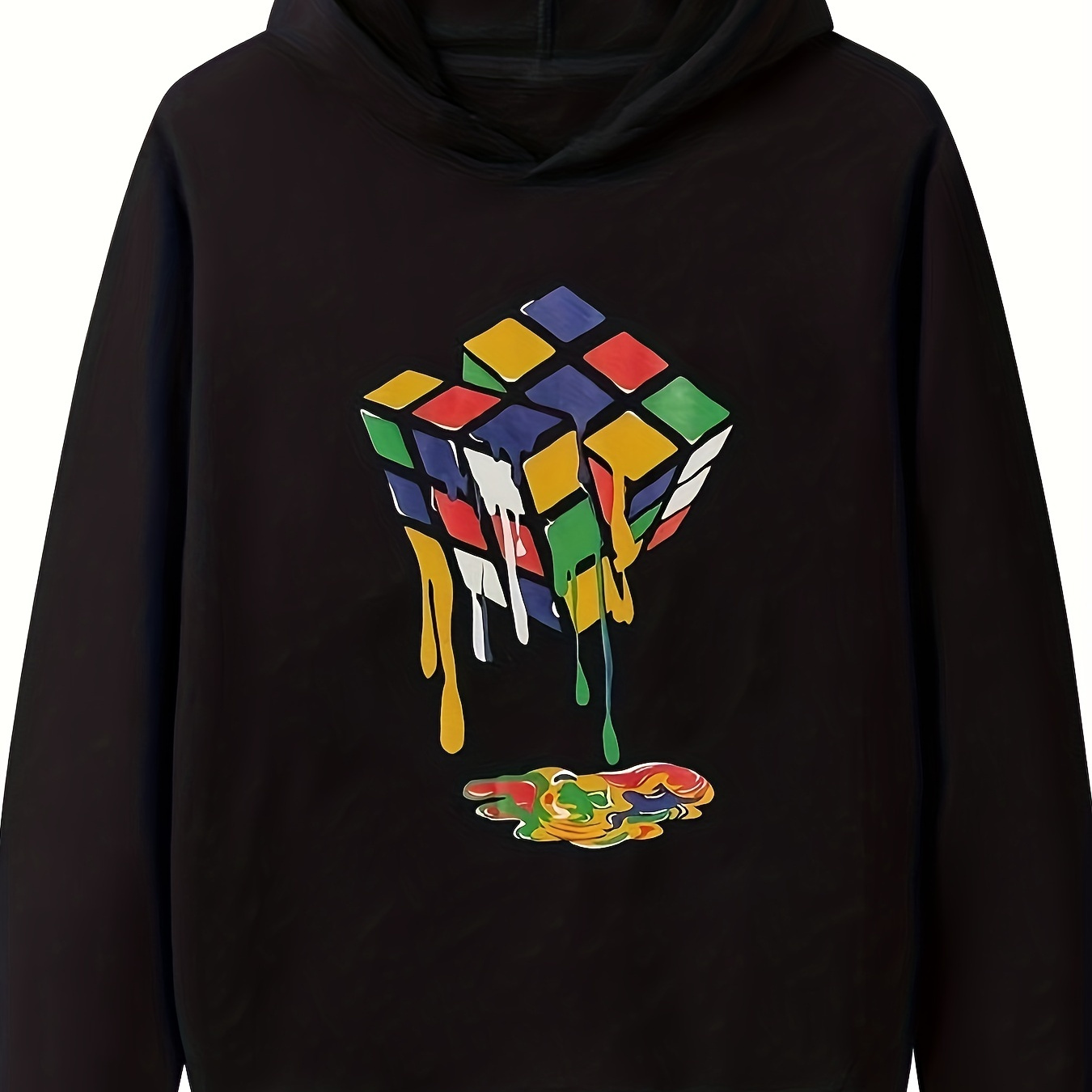 

Trendy Jigsaw Cube Print Boys Casual Pullover Long Sleeve Hoodies, Boys Sweatshirt For Spring Fall, Kids Hoodie Tops Outdoor