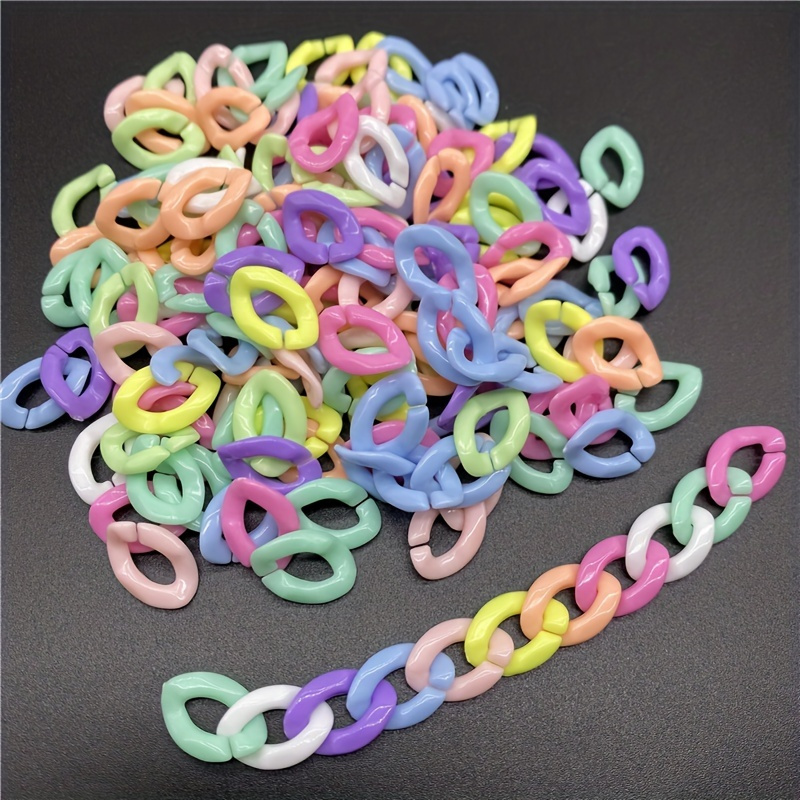 

50pcs/lot 16mm*11mm Acrylic Twisted Chains Assembled Parts Beads For Jewelry Making Diy Bracelet Necklace Earrings Accessories