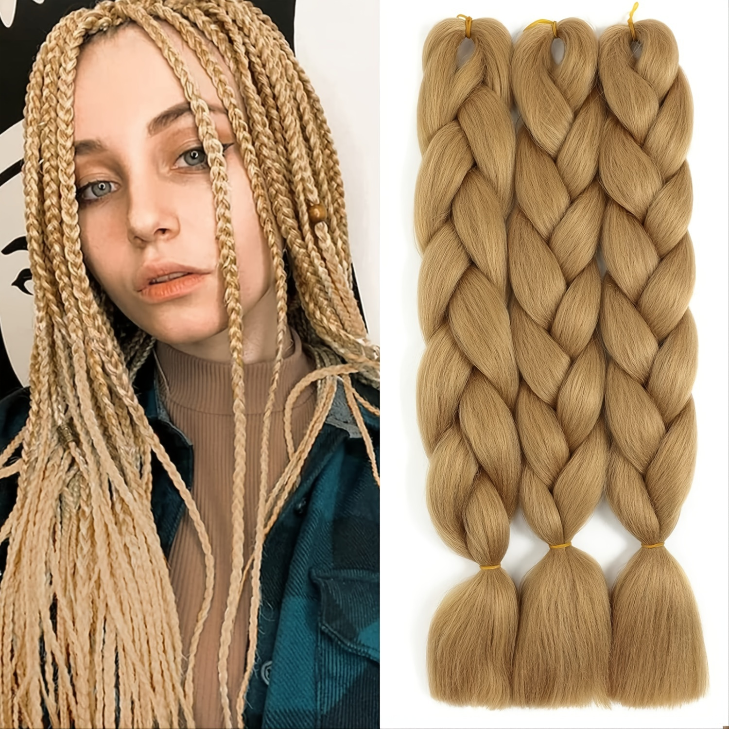  Talkyo Braid Wigs Wig Hair Dirty Color Extension Highlight  Black Gradient wig U Lace (J, One Size) : Beauty & Personal Care