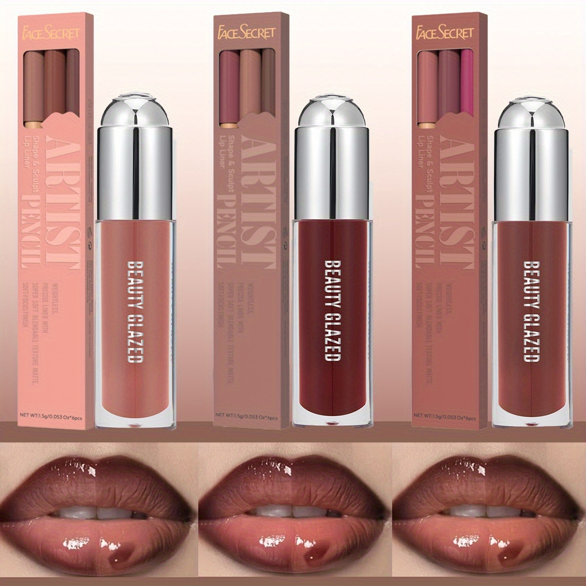 Set 4 A Smooth Lip Liner Lip Oil Three