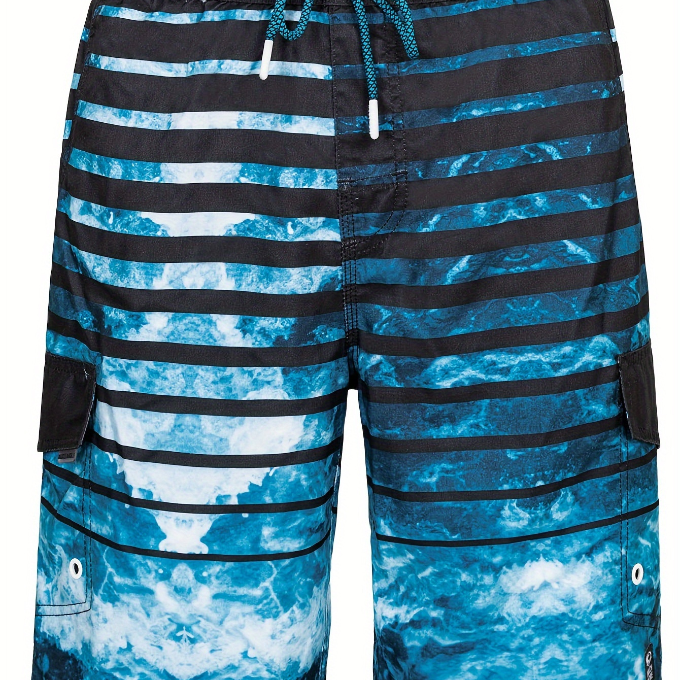 

Men's Swim Trunks With Ocean Wave Stripe Design | Quick-dry, Comfortable & Stylish