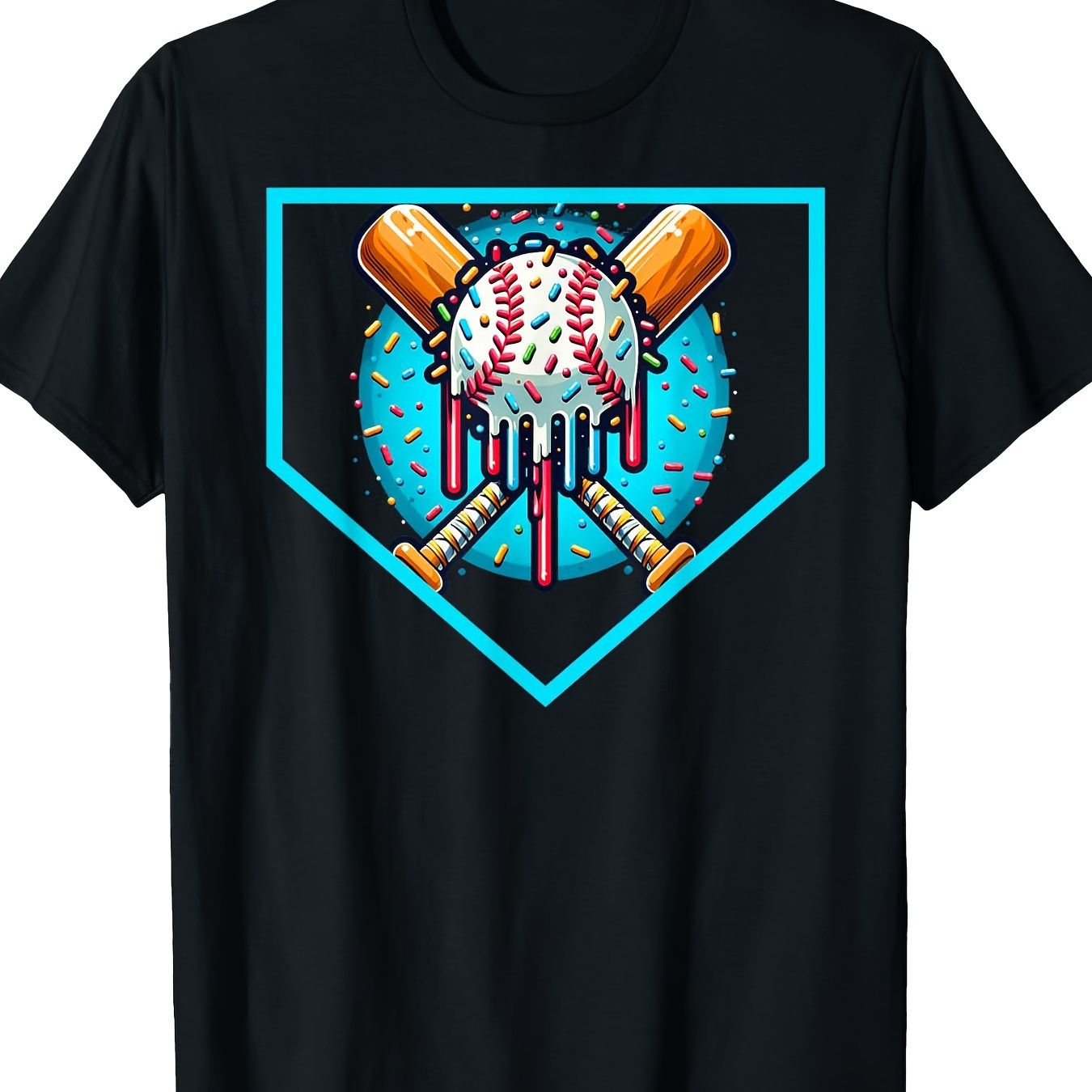 

Baseball Drip Shirt Ice Cream Softball & Baseball T-shirt, Men's T-shirt, 220g