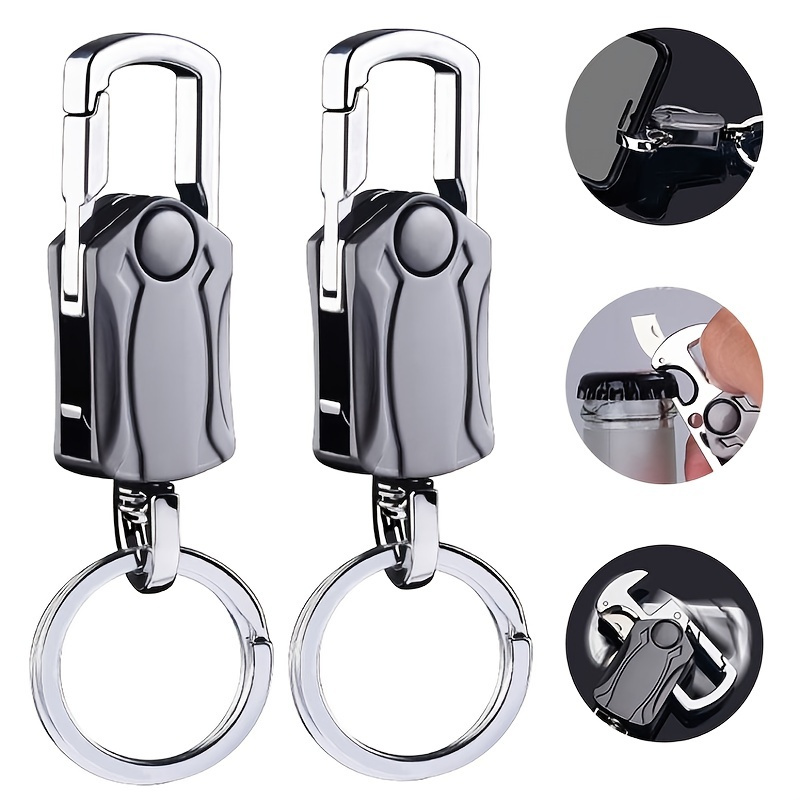 Retro Style Simple And Powerful Carabiner Shape Keychain Keychain Ring  Keychain Keychain$stainless Steel Metal Quick Release Keychain Lock Belt  Keycha