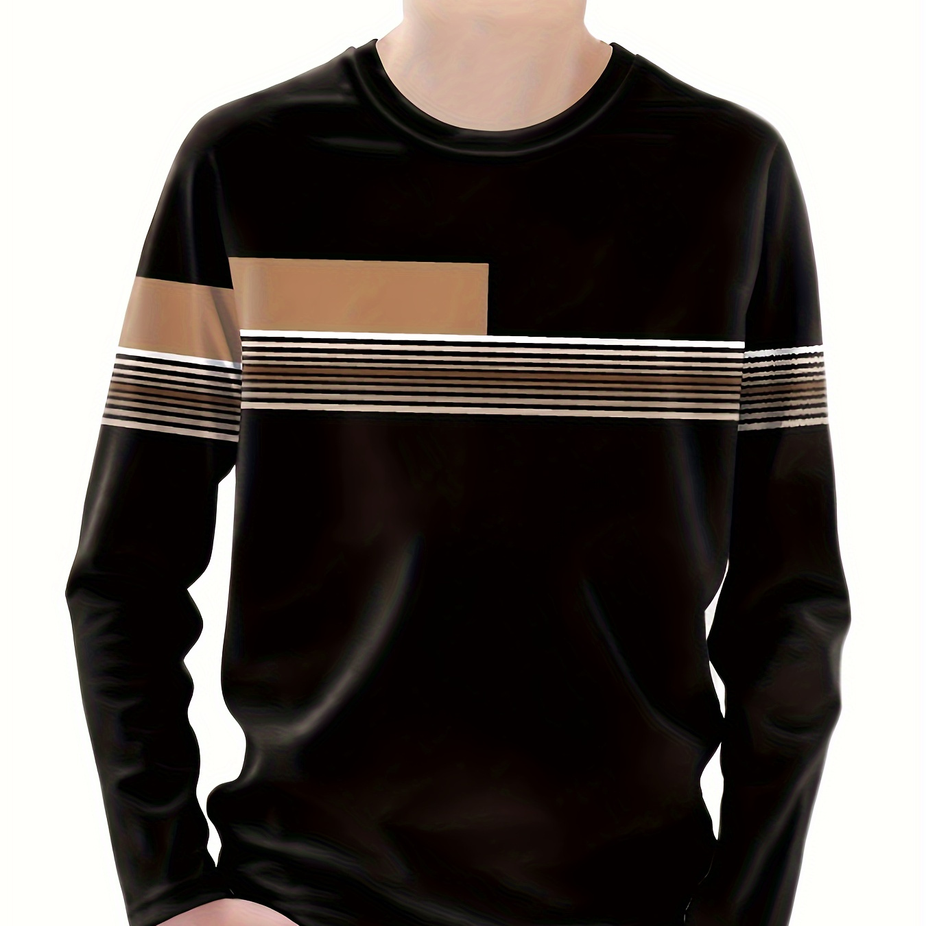 

Boys Striped Long Sleeve T-shirt, Casual Lightweight Comfy Tops, Kids Clothes Outdoor