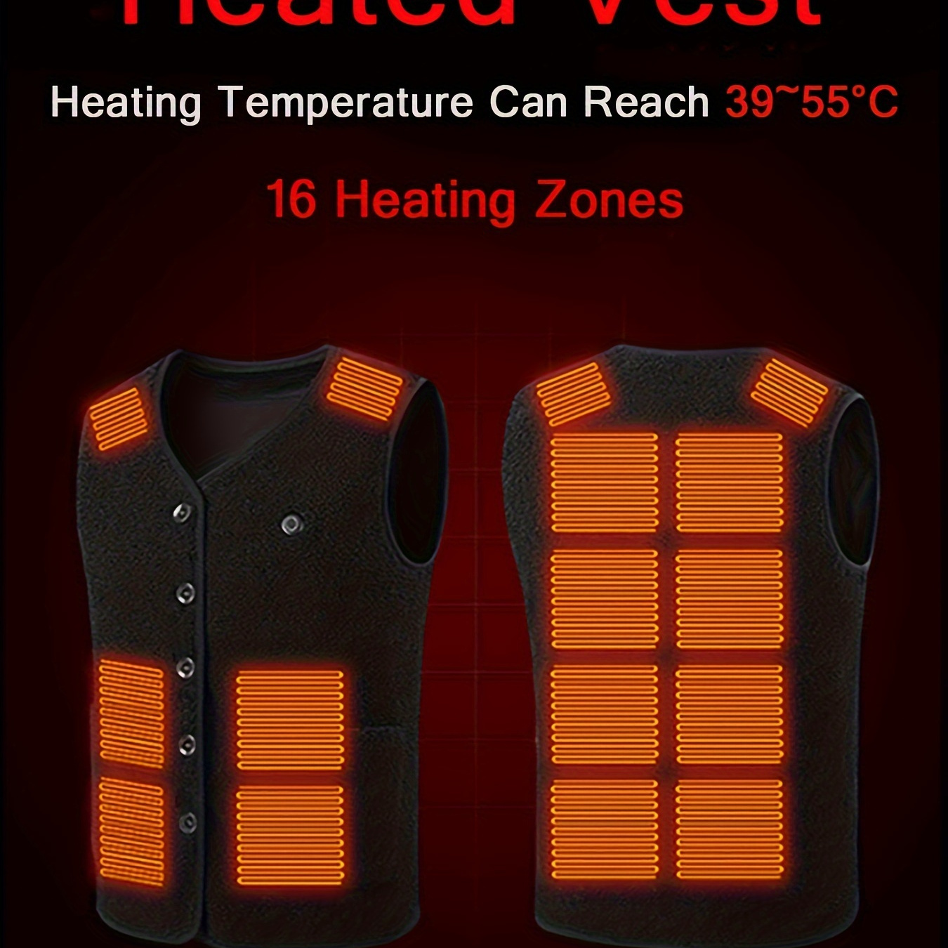 Chaleco calefactable, chaleco calefactable ligero para hombres con batería  incluida, chaqueta acolchada de calefacción eléctrica USB 5v negra para la  caza al aire libre de invierno