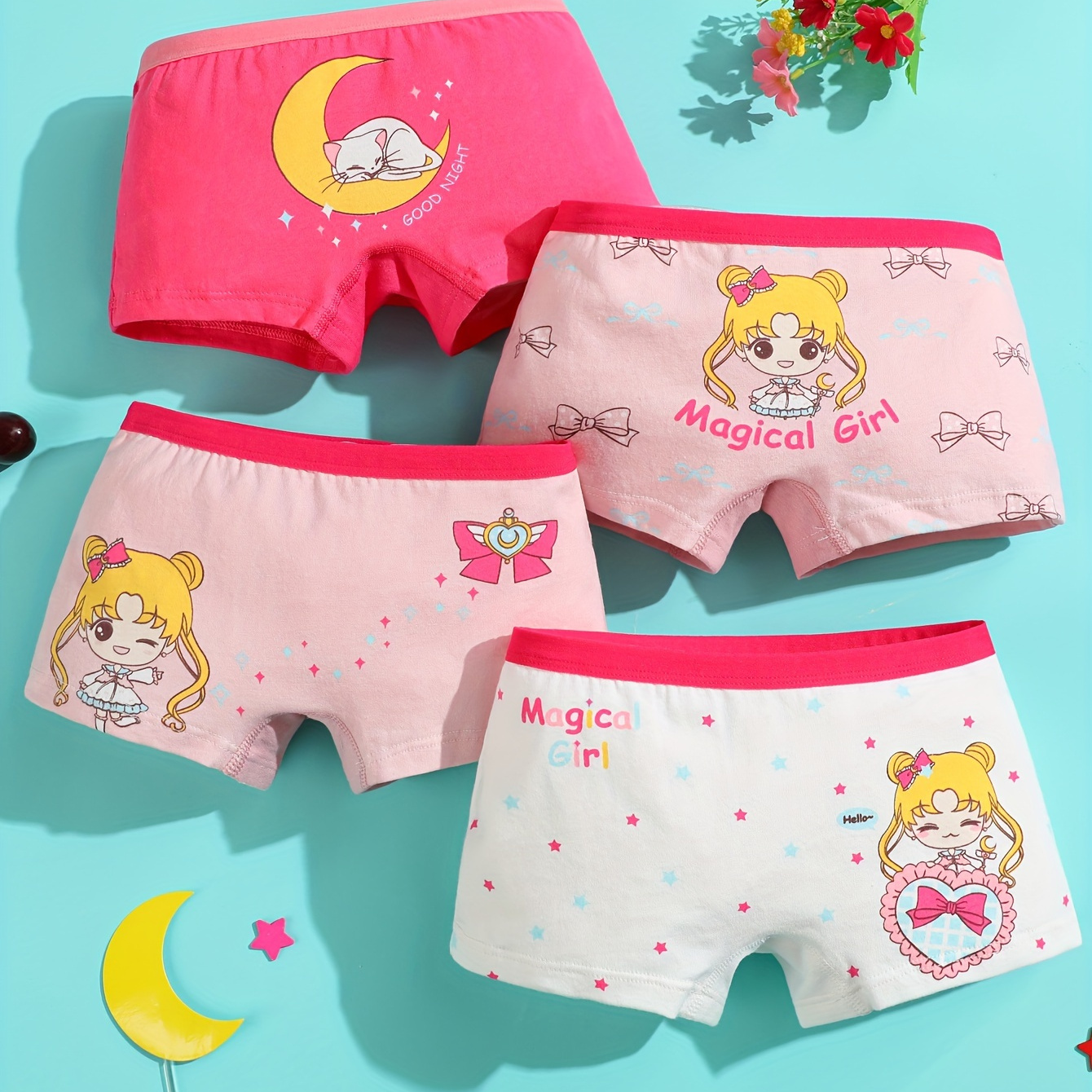 

4pcs/ Girl's Underwear Pattern Printed Girl's Underwear