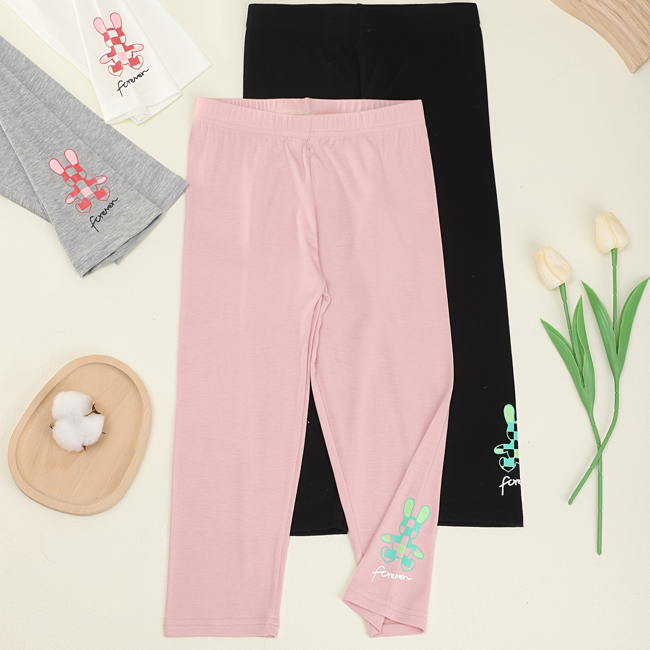 4er pack Mädchen Frühling/sommer Leichte   Leggings - Temu Austria