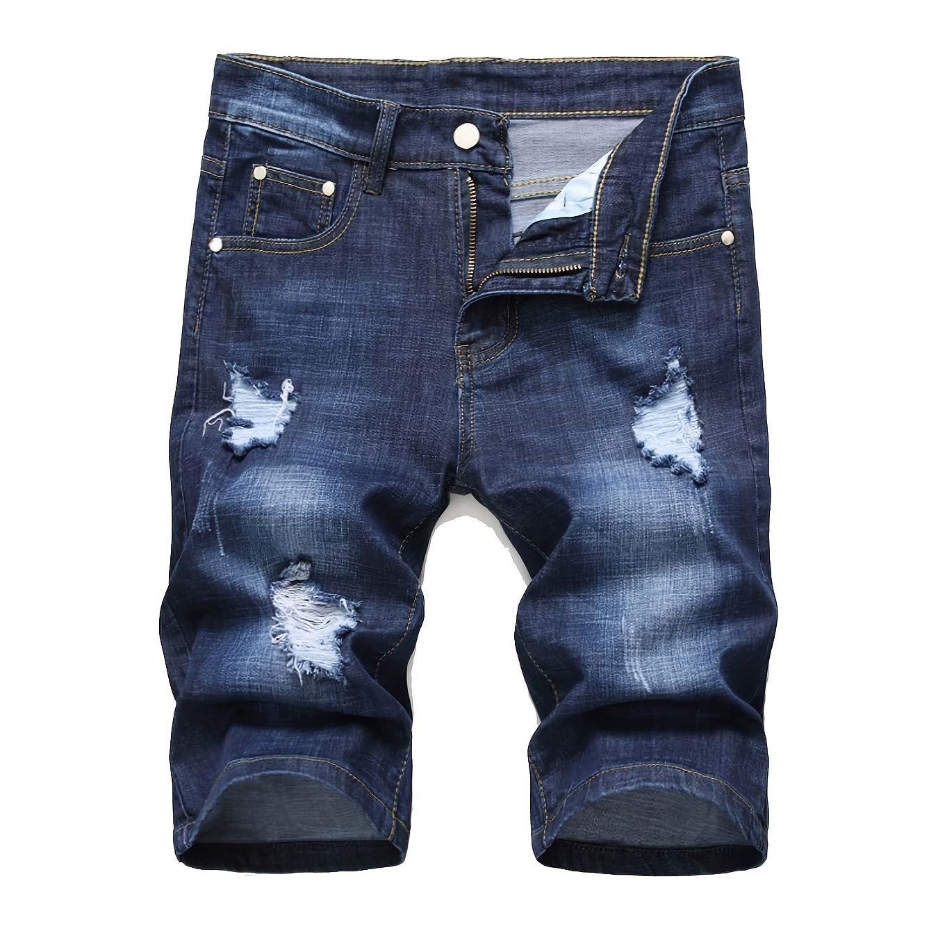 Men's Ripped Shorts Broken Hole Distressed Denim Jean - Clothing, Shoes ...