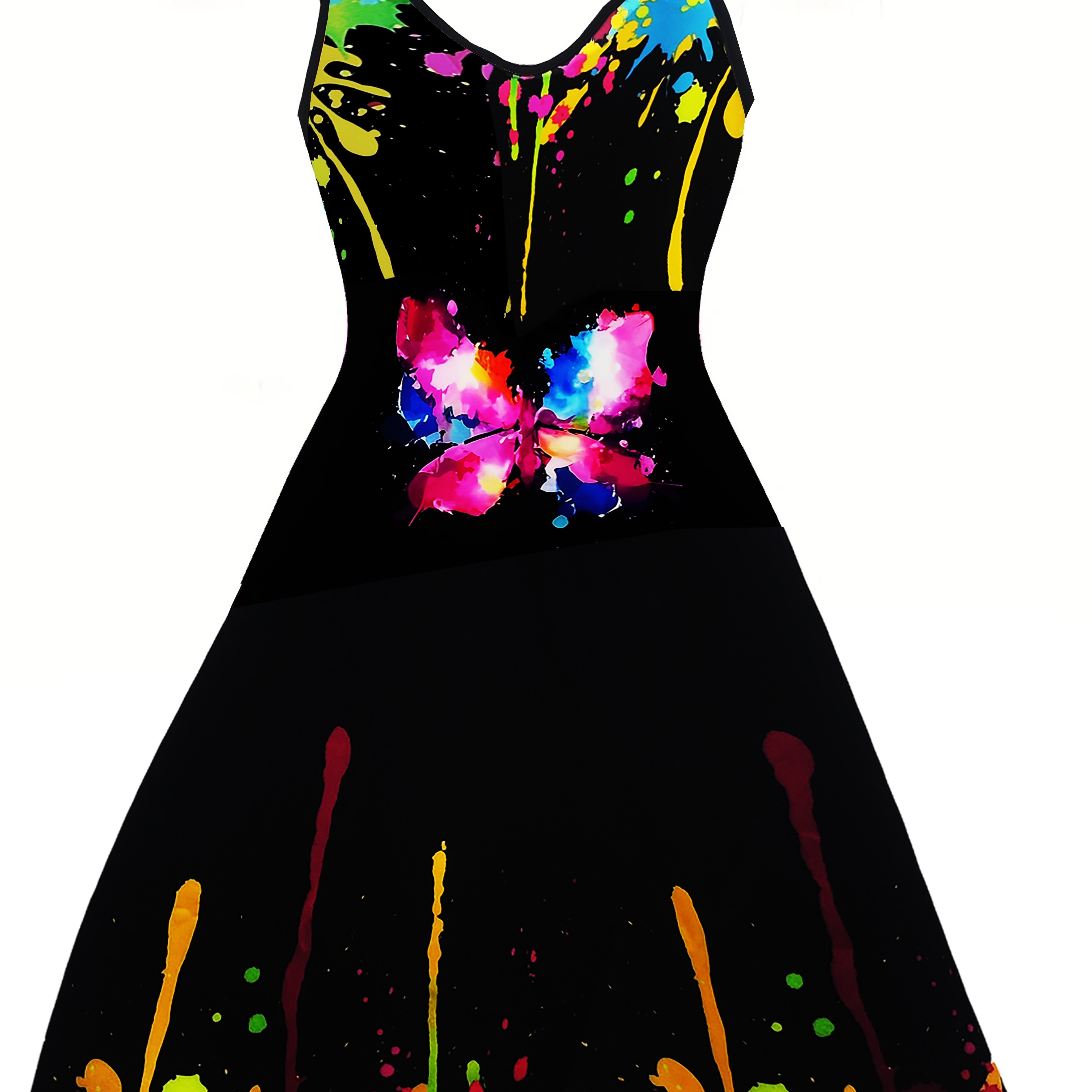 Black Paint Splatter Dress