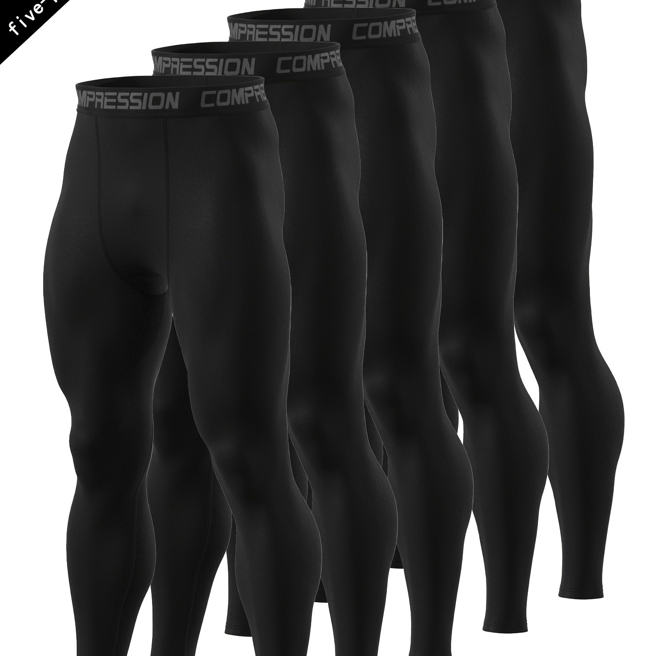 

Lot de 5 Leggings de Compression pour Hommes - Pantalons Athlétiques Respirants et Séchage Rapide pour & l'Entraînement