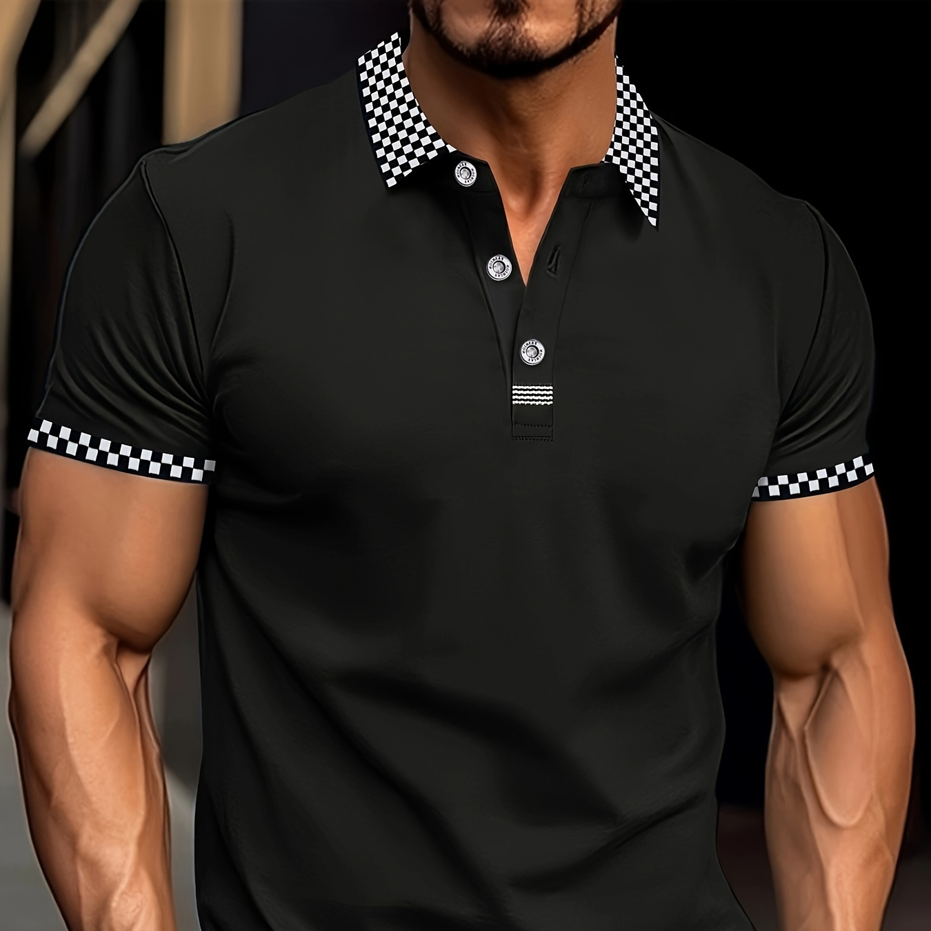 

Men's Color Block Casual Short Sleeve Lapel Shirt For Summer Golf Tennis Sports