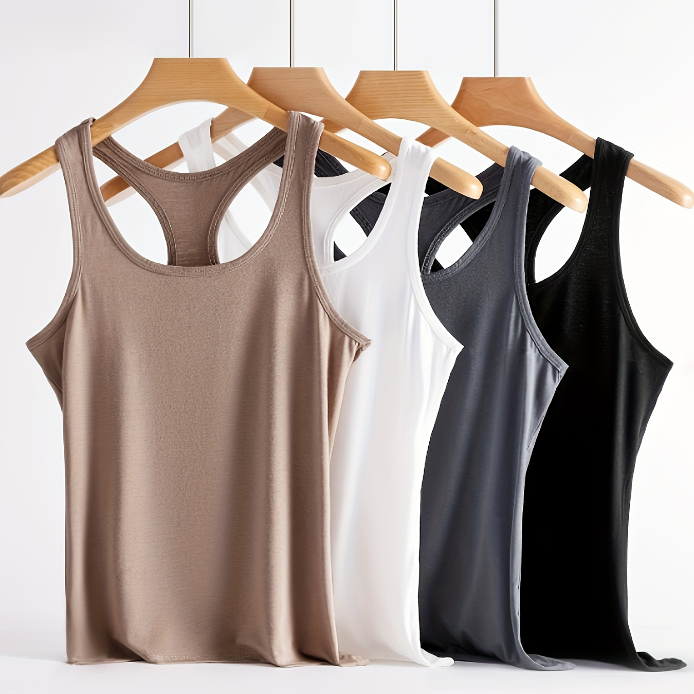 

4pcs Women's Comfortable Vest, Home Casual Sports Bottoming Vest