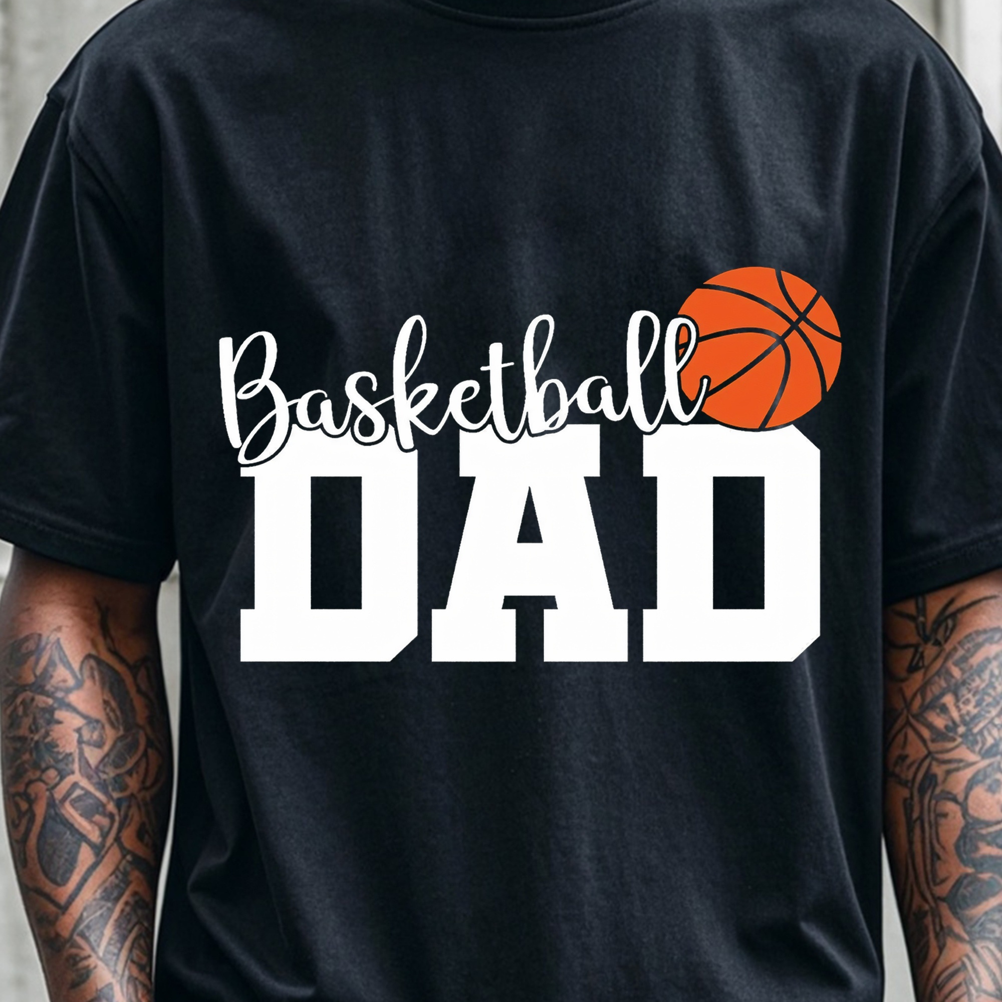 

Basketball Dad Men's Stylish Black T-shirt, Graphic Tee, Soft 100% Cotton, Funny Print, Breathable Crew Neck, Cotton T-shirt For Men, Ultra-soft, Ideal For Running, Going Out, 4 Seasons Made In Usa