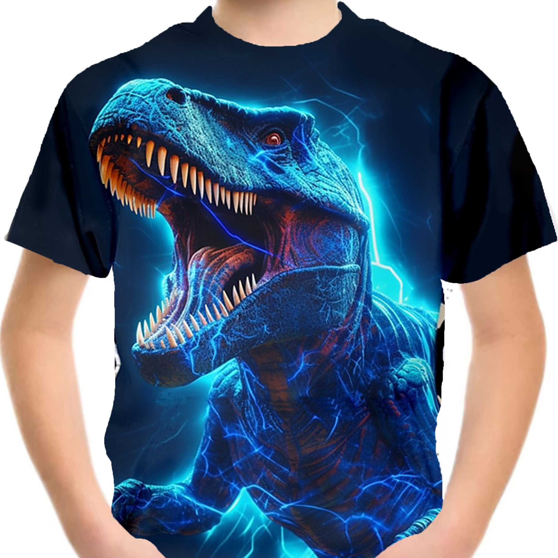 

Trendy Cool Dinosaur 3d Print Boys Casual Short Sleeve T-shirts - Comfortable & Stylish Tops For Summer - Ideal Gift For Your Fashionistas