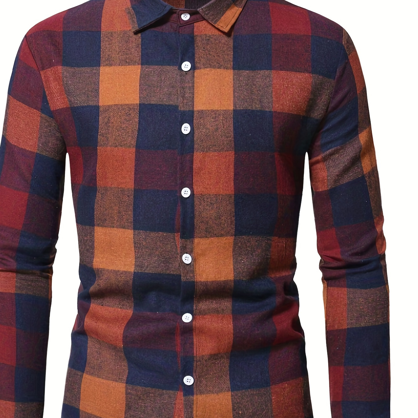 

Classic Design Plaid Print Men's Casual Button Up Long Sleeve Shirt, Men's Clothes For Spring Summer Autumn, Tops For Men