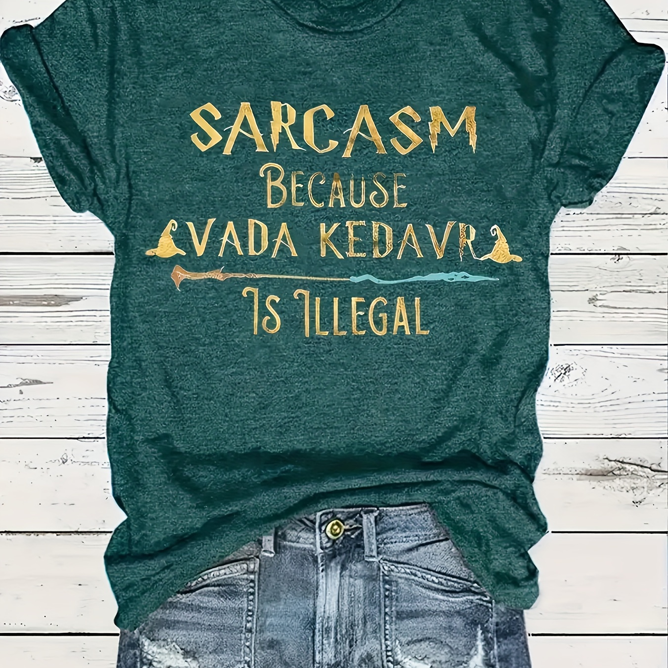

English -printed T-- - - And -women's