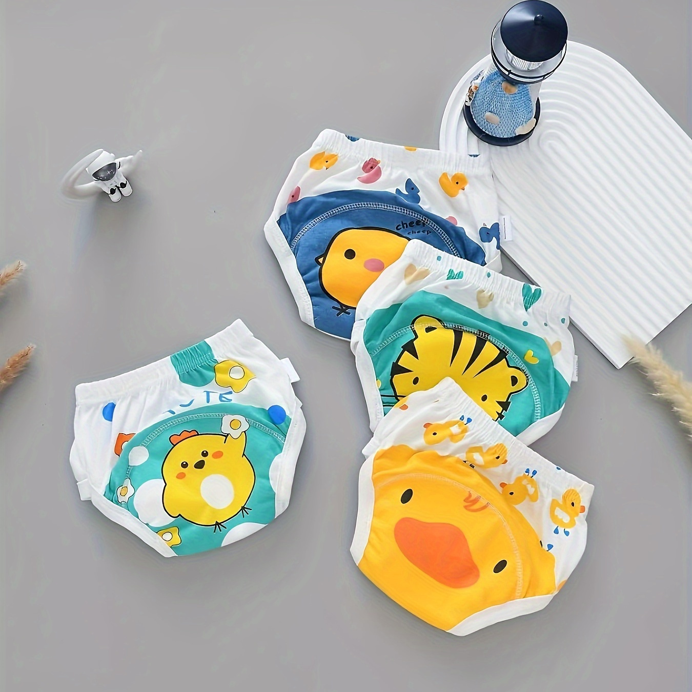 

3 Pcs Randomly Receive Baby Training Pants, Cute Duck & Tiger Pattern