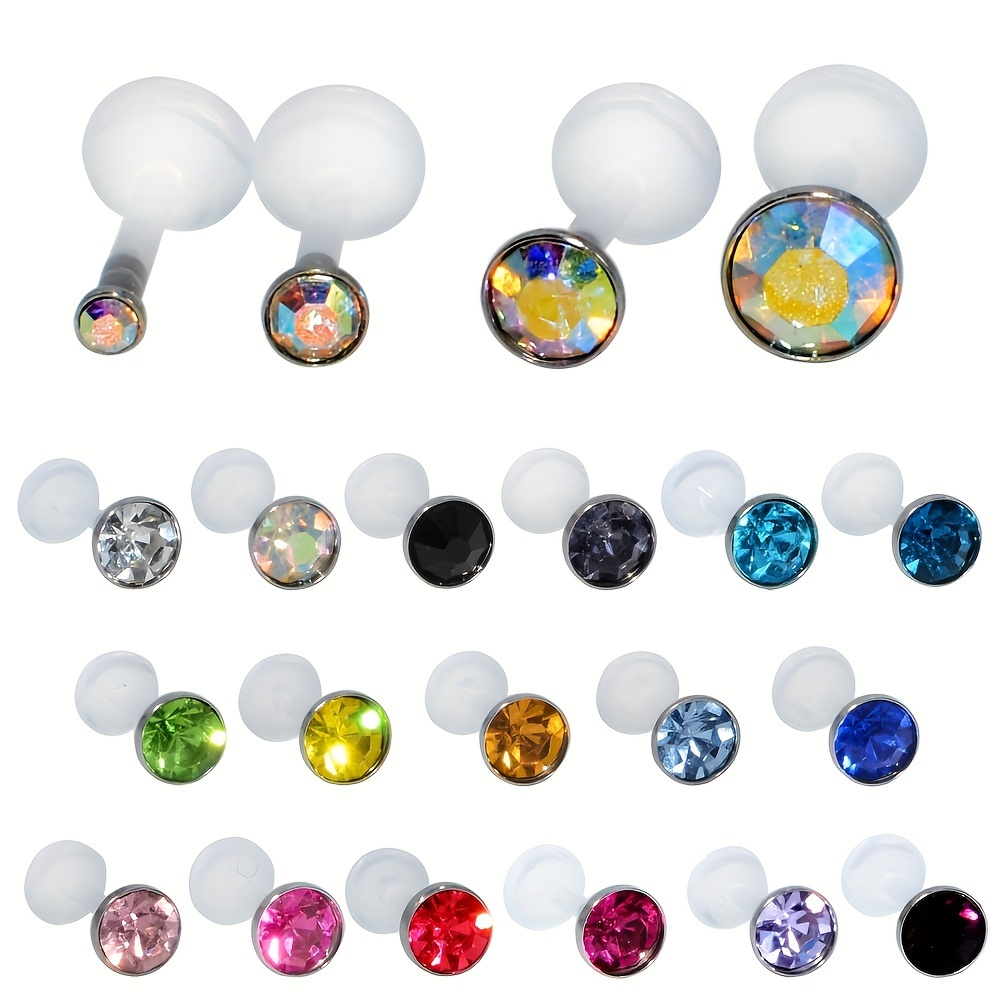 

14 Pièces/17 Pièces Clair Acrylique Insérer Lèvre Anneau Ensemble Oreille Tragus Hélice Cartilage Piercing Lèvre Goujon Acrylique Basique Piercing Plastique Corps Bijoux